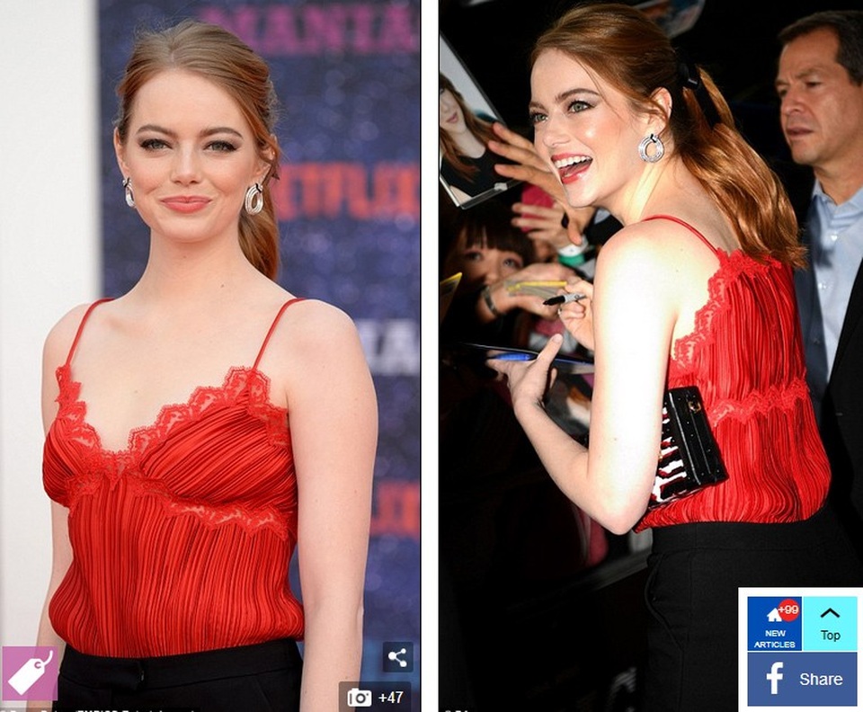 Emma Stone xinh đẹp tái xuất - 3
Emma diện trang phục của hãng Louis Vuitton