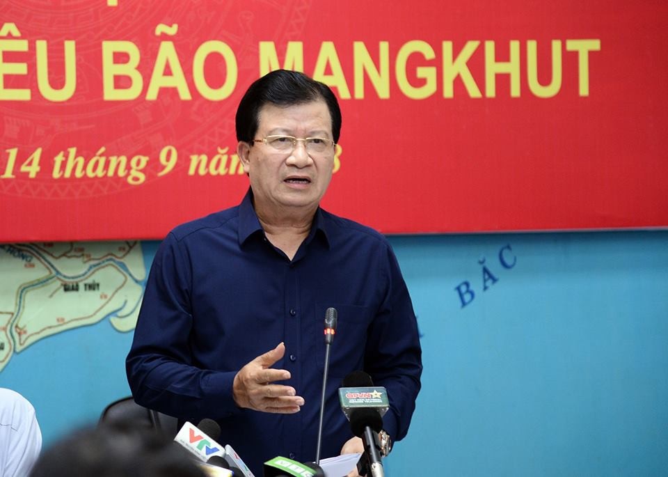 Siêu bão Mangkhut sẽ ảnh hưởng trực tiếp 27 tỉnh phía Bắc và Thanh Hóa - 2 Phó Thủ tướng Trịnh Đình Dũng phát biểu chỉ đạo tại Hội nghị...