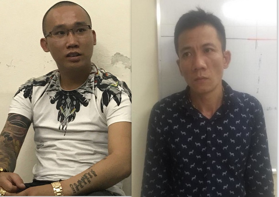 Nhiều liên minh vay nóng bị chặt đứt - 1 2 đối tượng cầm đầu hai nhóm vay nóng ở Sài Gòn vừa bị công an quận Tân Phú xoá sổ là Trần Đình Cường (áo trắng) và Nguyễn Khắc Đức
