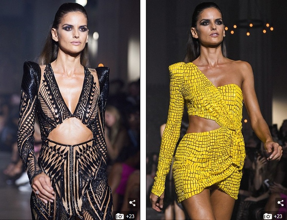 
Cô diện 2 thiết kế gợi cảm
