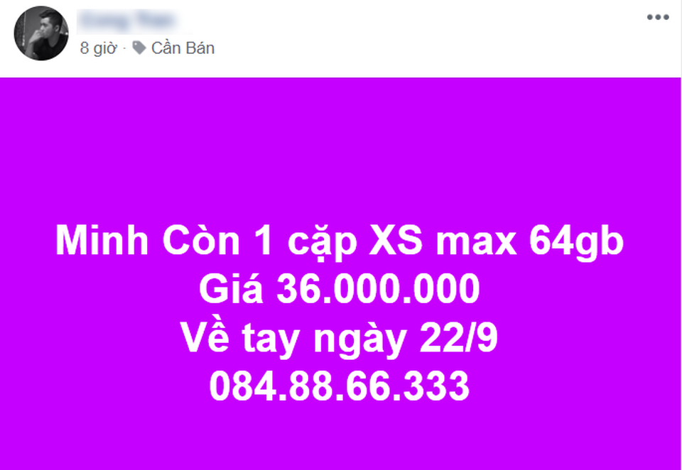 Loạn giá iPhone XS xách tay: Bản cao nhất gần 51 triệu đồng - 3 iPhone XS xách tay được chào bán trên mạng xã hội Facebook.