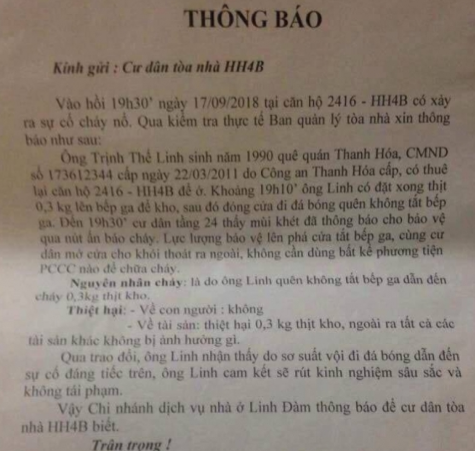 Cư dân chung cư phát hoảng vì đám cháy gây thiệt hại… 3 lạng thịt! - 2 Từng có nhiều vụ cháy xảy ra do người dân bất cẩn trọng việc đun nấu.