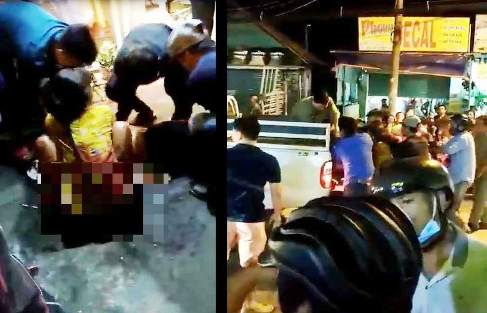 Vụ nam thanh niên tử vong sau mâu thuẫn giao thông: Có liên quan đến 4 sinh viên - 3 Hiện trường sau khi nam thanh niên lao vào tấm kính cửa hàng thời trạng và tử vong sau đó.