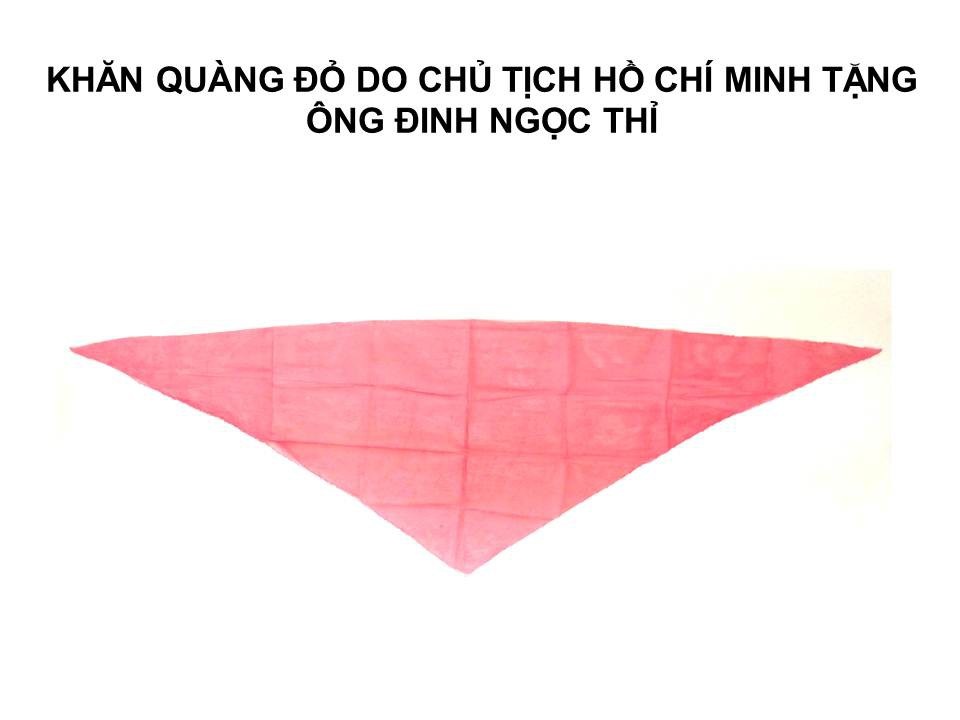 Gặp người được Bác Hồ tặng chiếc khăn quàng đỏ - 3
Chiếc khăn quàng đỏ ông Đinh Ngọc Thỉ gìn giữ là một hiện vật quý