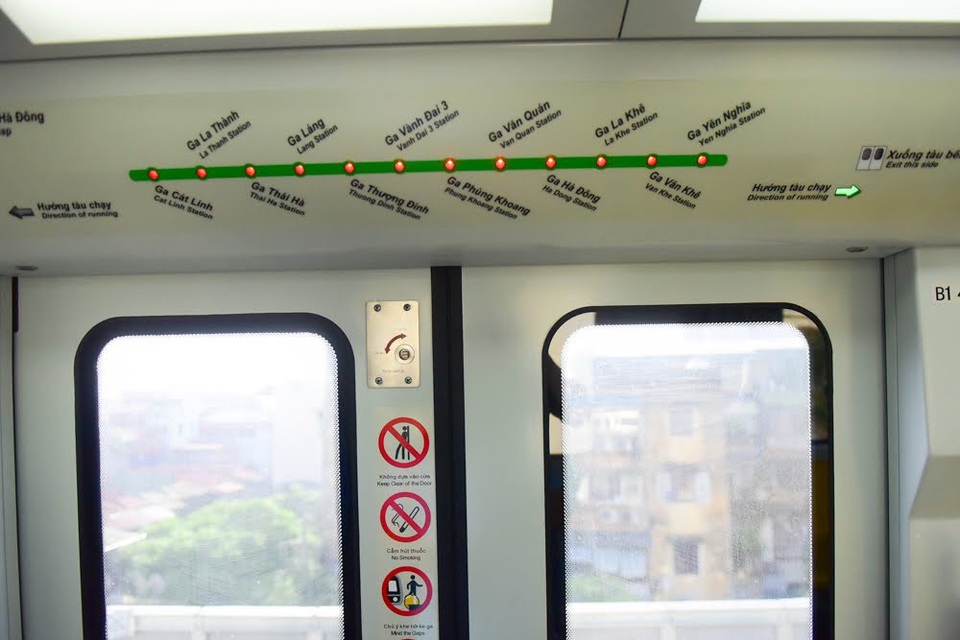 Cận cảnh tàu đường sắt trên cao đầu tiên tại Việt Nam ngày đầu vận hành thử - 9 Sơ đồ tuyến đường sắt Cát Linh - Hà Đông, các đoàn tàu sẽ chạy qua 12 nhà ga trên cao từ Yên Nghĩa tới Cát Linh