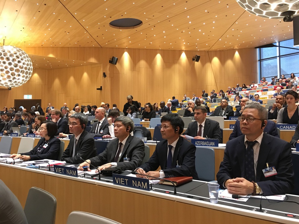 Đại hội đồng WIPO 2018 dành một phút mặc niệm Chủ tịch nước Trần Đại Quang - 1
Đoàn Việt Nam dự họp Đại hội đồng WIPO lần thứ 58.