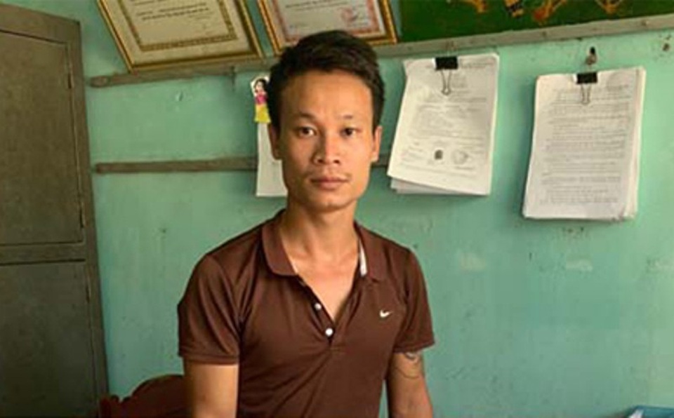 Trịnh Đình Trọng tại cơ quan Công an