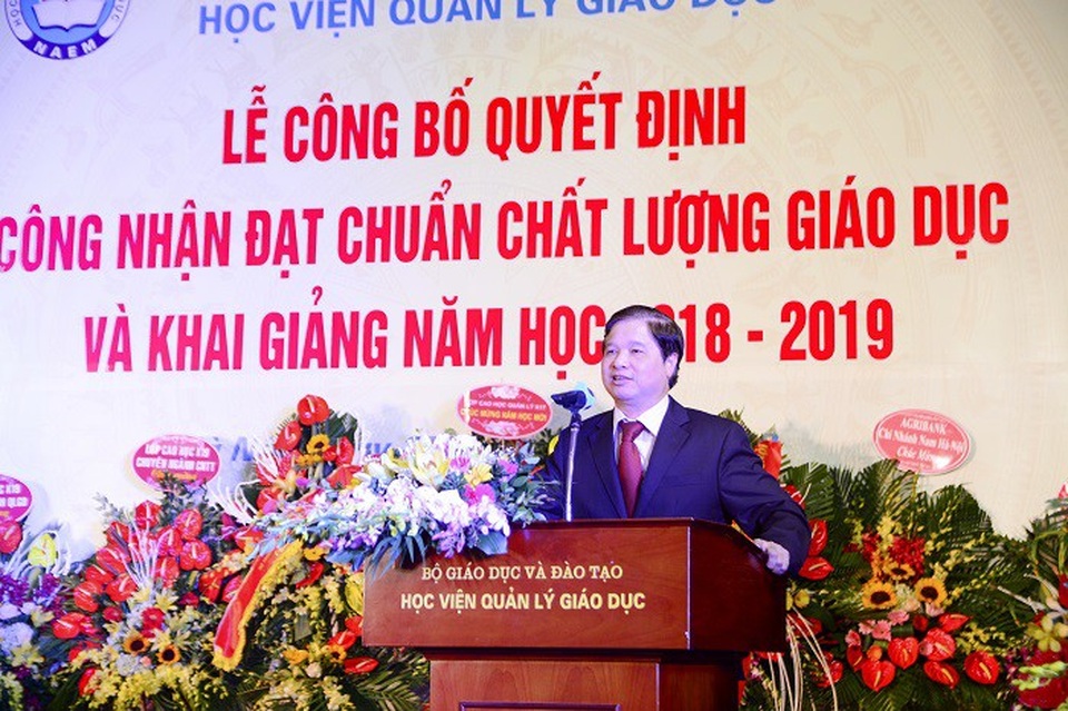 Học viện Quản lý Giáo dục nhận Quyết định đạt chuẩn chất lượng giáo dục - 2
GS.TS Phạm Quang Trung, Giám đốc Học viện Quản lý giáo dục
