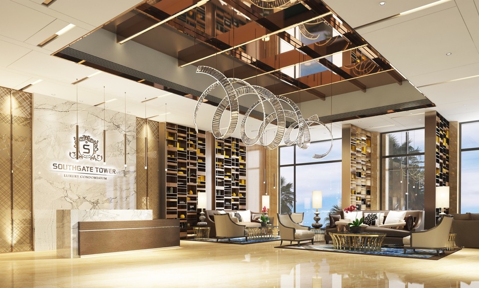Hưởng lợi đa kênh khi đầu tư officetel Southgate Tower - 2 Sảnh đón khách sang trọng theo phong cách châu Âu của Southgate Tower