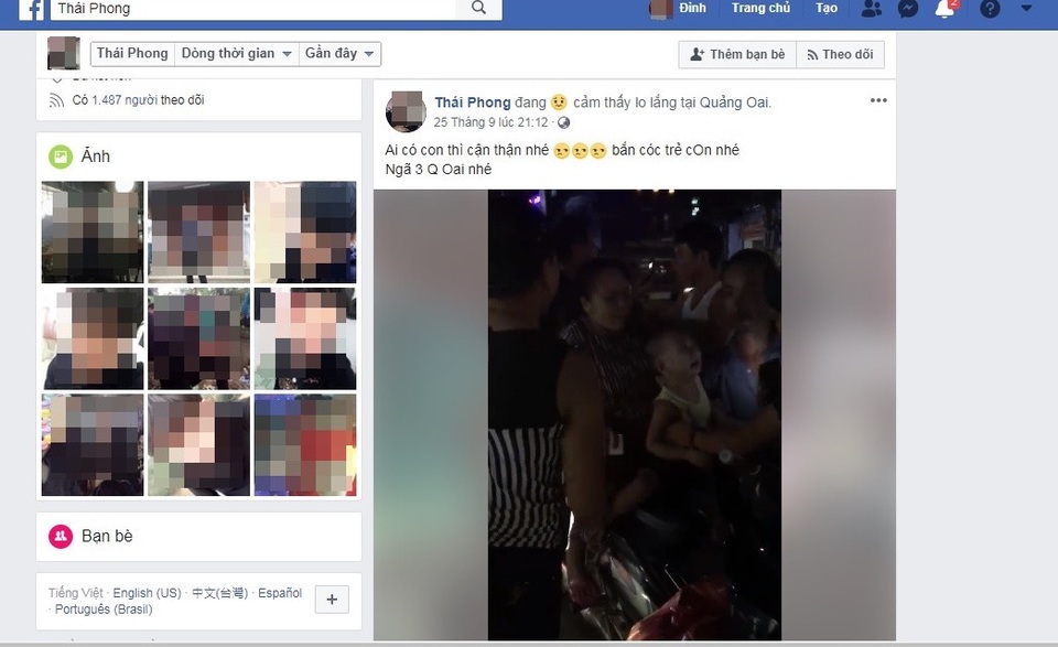 Công an huyện Ba Vì cho biết sẽ làm rõ việc loan tin bắt cóc trẻ em không đúng trên mạng xã hội Facebook.