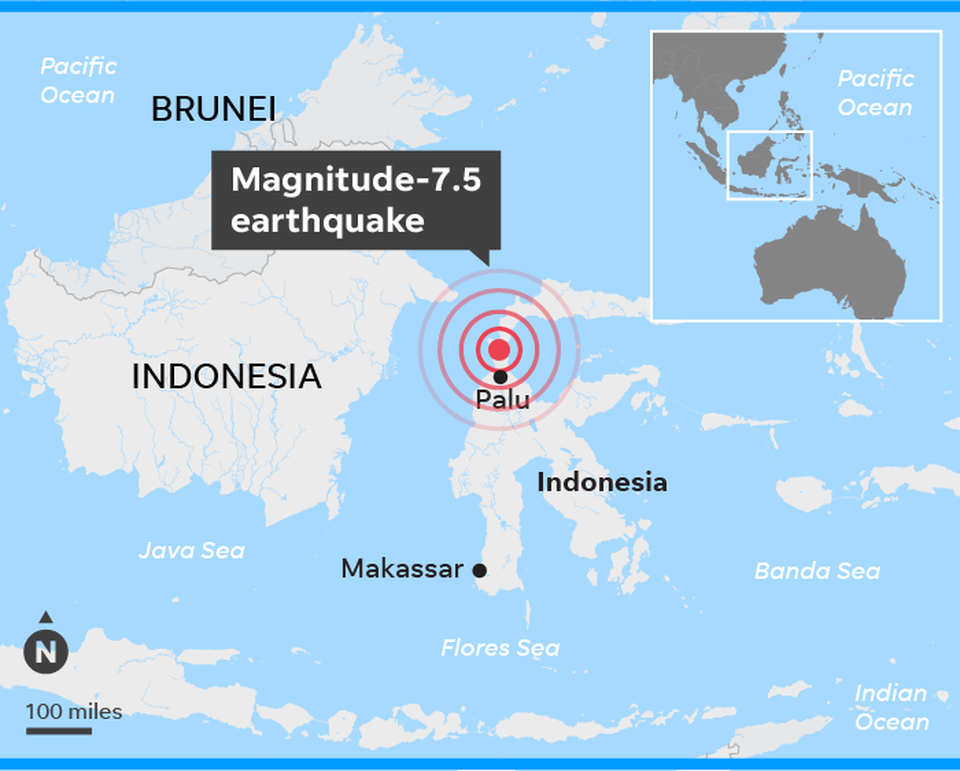 Động đất mạnh kéo theo sóng thần tại Indonesia - 5
Trận động đất tấn công khu vực Palu. (Ảnh: USA Today)