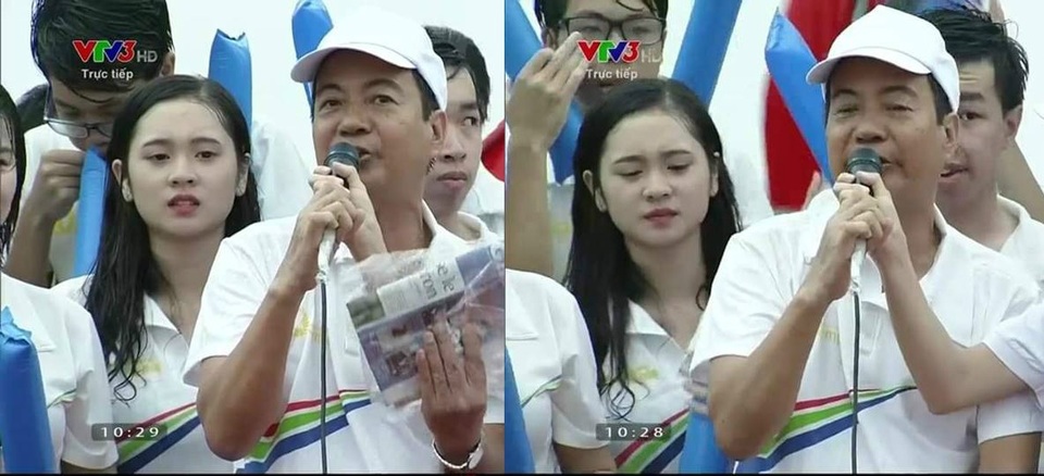 Chỉ thoáng xuất hiện trong trận Chung kết Olympia, nữ sinh được dân mạng tìm kiếm - 1 Hình ảnh Huyền Trang trên sóng truyền hình trực tiếp tại điểm cầu Quảng Ninh gây “bão” mạng