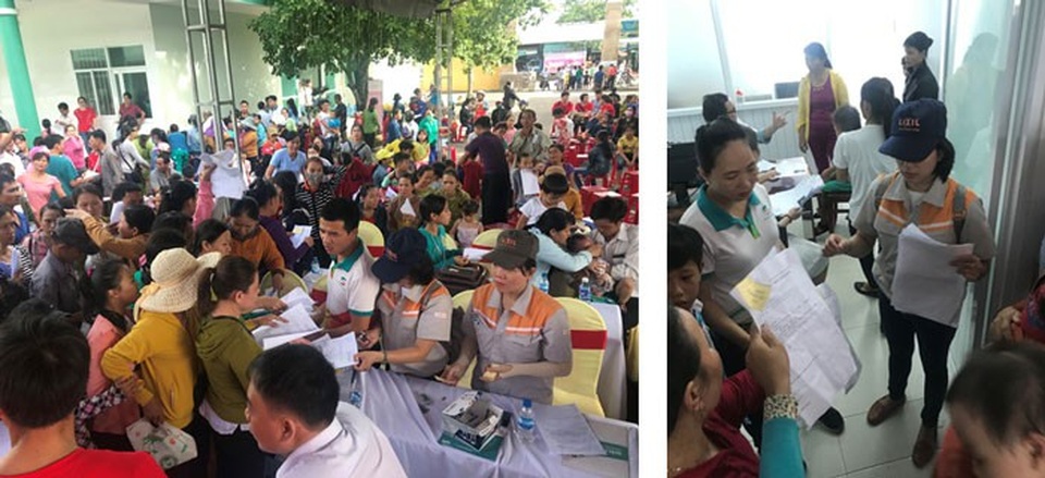 LIXIL VIỆT NAM đến với trẻ em nghèo tỉnh Quảng Nam trong chương trình Trái tim cho em - 4
Cán bộ nhân viên INAX tham gia đăng kí và hướng dẫn bà con đưa trẻ vào khám