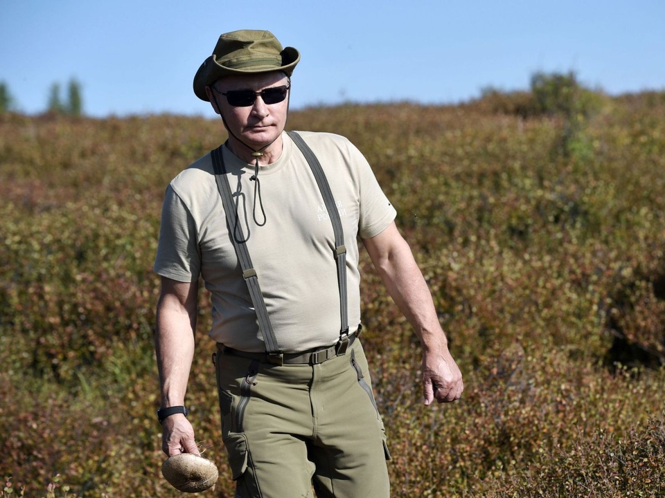 Tổng thống Putin “chạm ngõ” truyền hình thực tế - 2 Ông Putin đi hái nấm ở Siberia (Ảnh: Sky)