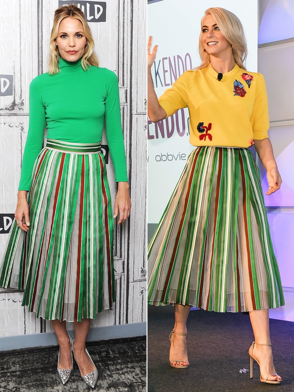 Người đẹp liên tục "đụng hàng" - 3
LESLIE BIBB & JULIANNE HOUGH rất trẻ trung trong bộ váy của Vika Gazinskaya