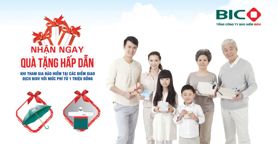 BIC: Tri ân khách hàng, muôn vàn quà tặng - 1
Chương trình áp dụng với tất cả các sản phẩm bảo hiểm của BIC phân phối qua BIDV