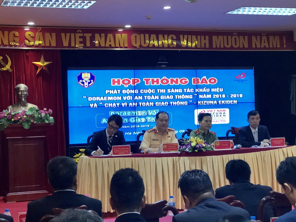 Cảnh sát Việt Nam - Nhật Bản “thi chạy” vì an toàn giao thông - 1 Ban Tổ chức thông tin tại cuộc họp báo phát động sáng 6/9