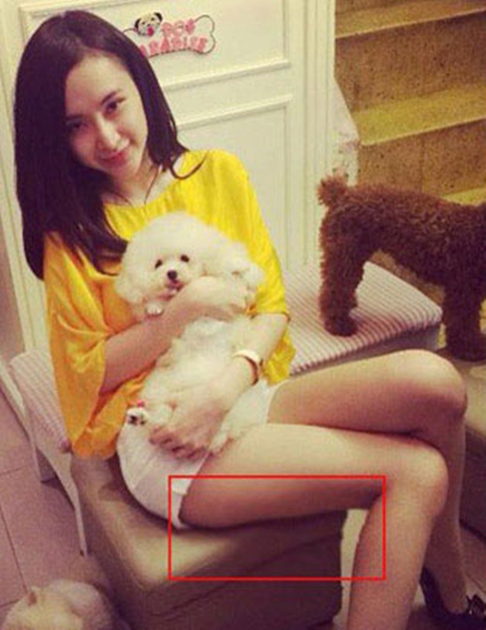 Loạt ảnh “tố cáo” sao Việt photoshop quá đà để có "siêu vòng 3" - 4 Chiếc ghế Angela Phương Trinh đang ngồi cũng méo mó.