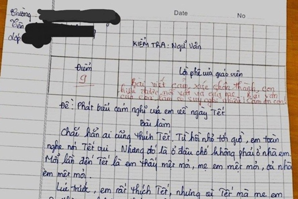 Bài văn 'Ghét Tết” vì làm mẹ mệt mỏi của học sinh gây “bão” mạng - 1