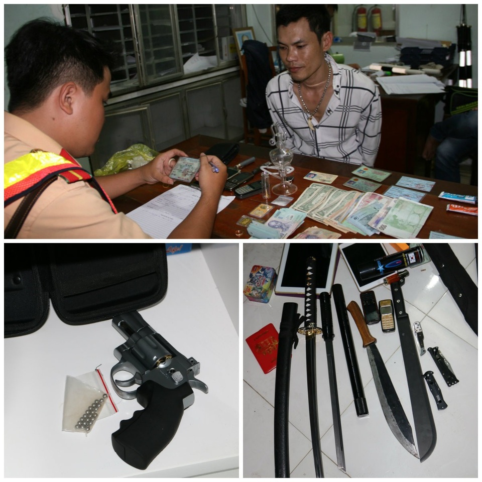 Bắt đối tượng bán ma túy tàng trữ nhiều vũ khí - 1 Đối tượng Lê Văn Túy cùng tang vật bị bắt giữ