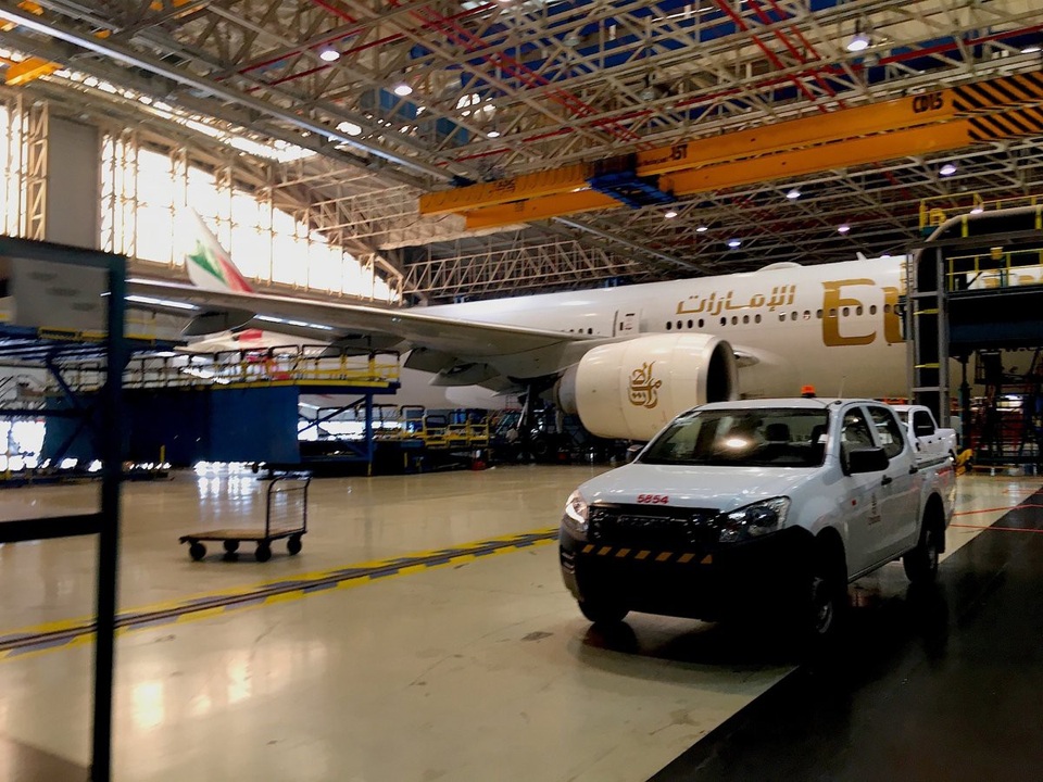 Khu bảo dưỡng máy bay Airbus 380, Boeing 777 trị giá 350 triệu USD ở Dubai - 4 Bên trong xưởng bảo dưỡng máy bay.
