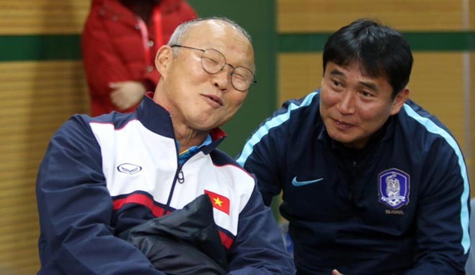 HLV Park Hang Seo và người đồng nhiệm bên phía U23 Hàn Quốc