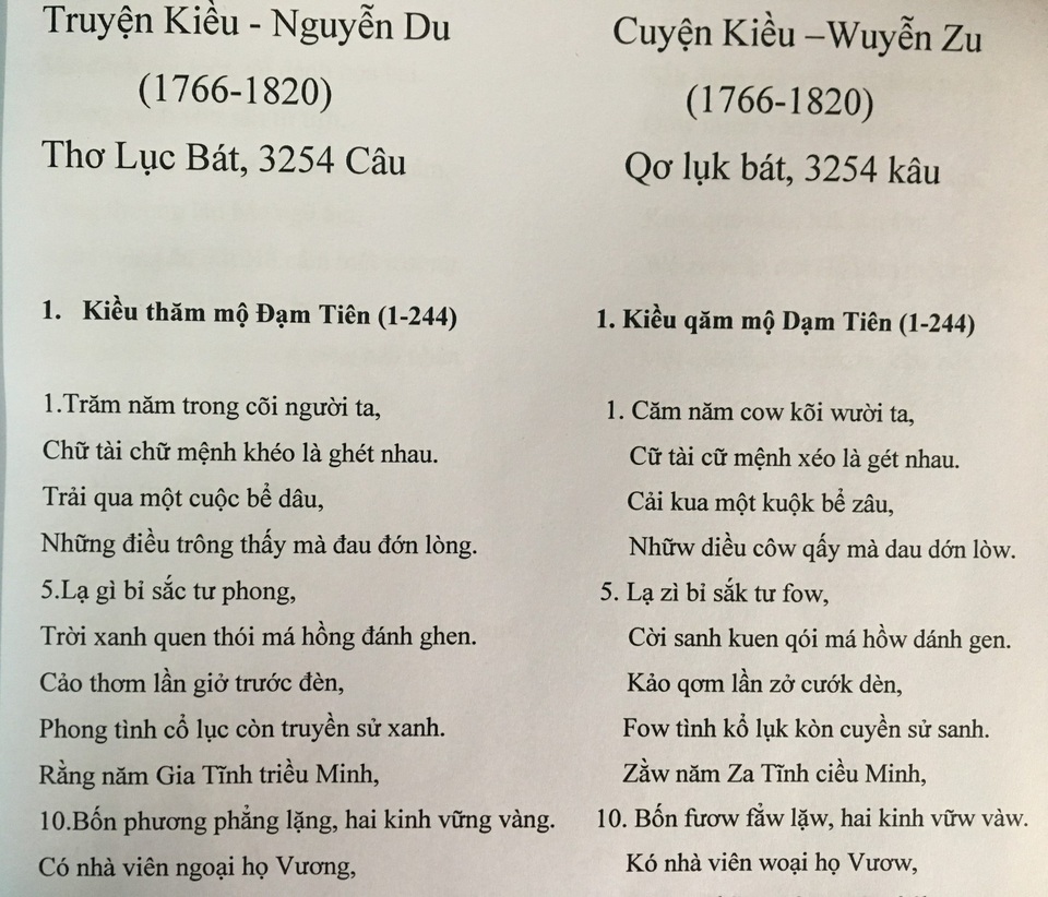 PGS. Bùi Hiền mất 10 ngày “chuyển thể” Truyện Kiều sang “Tiếq Việt” - 2
Trích đoạn Truyện Kiều bằng “Tiếq Việt”.