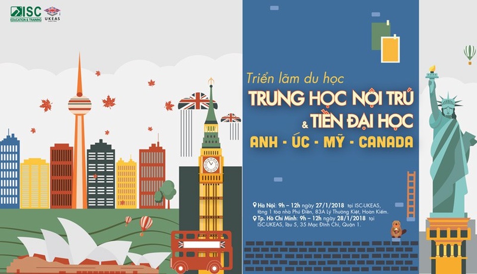 Triển lãm Du học Trung học Nội trú & Tiền Đại học Anh Úc Mỹ Canada - 1 Triển lãm Du học Trung học Nội trú & Tiền Đại học Anh Úc Mỹ Canada - 1