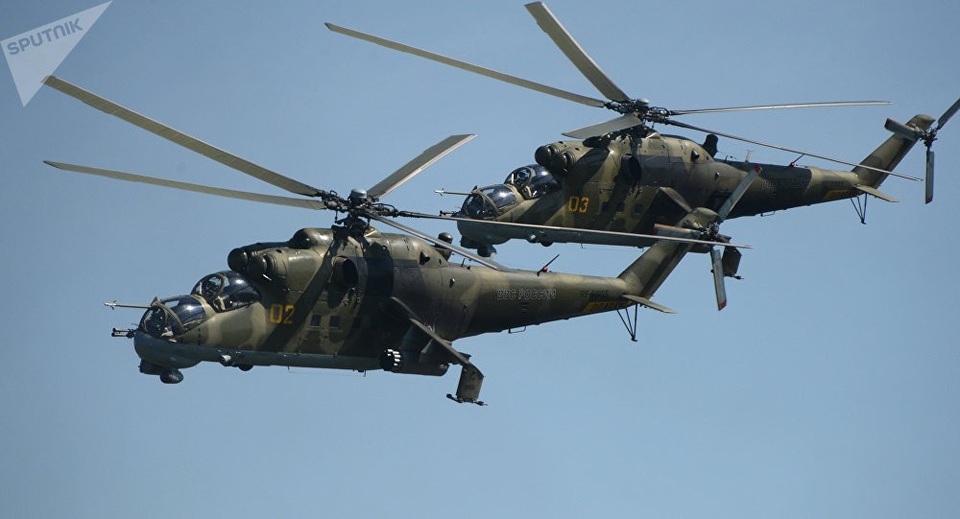 Trực thăng quân sự Nga rơi ở Syria, 2 phi công thiệt mạng - 1 Trực thăng Mi-24 của Nga (Ảnh: Sputnik)