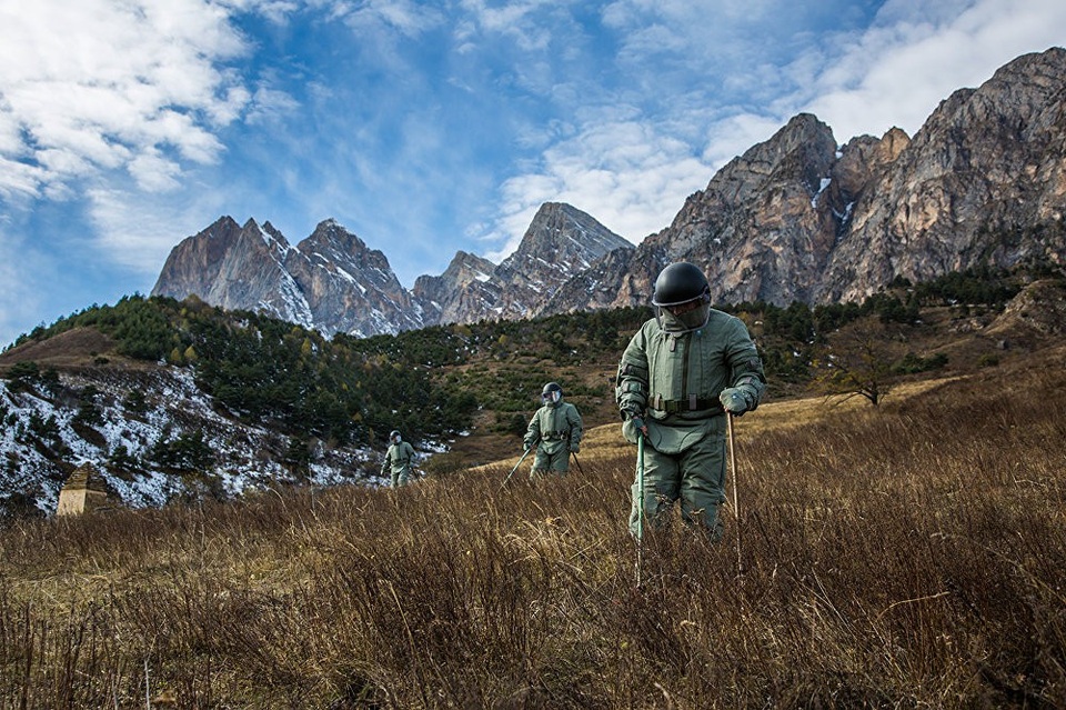 Lính công binh Nga triển khai nhiệm vụ tại Ingushetia, Nga.
