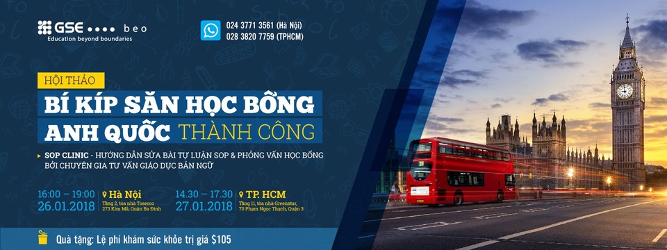 Hội thảo bí kíp săn học bổng du học Anh Quốc thành công - 1 Hội thảo bí kíp săn học bổng du học Anh Quốc thành công - 1