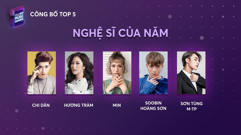 Công bố Top 5 Zing Music Awards 2017 - 1 Công bố Top 5 Zing Music Awards 2017 - 1