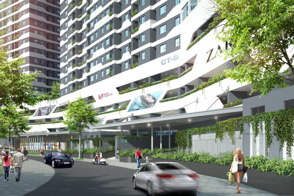 Phú Tài Land “hốt” khách cuối năm nhờ sở hữu nhiều tầng đẹp tại Intracom Riverside - 2 Để xe tại 4/5 tầng khối đế như Singapore