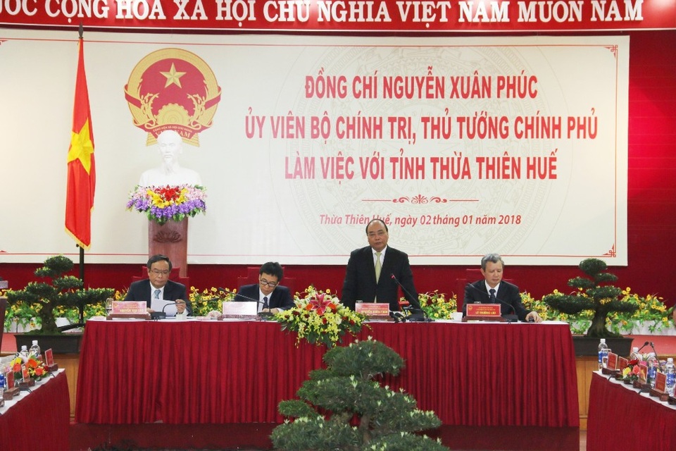 Thủ tướng Nguyễn Xuân Phúc phát biểu chỉ đạo và đồng ý về mặt chủ trương đối với nhiều kiến nghị của tỉnh Thừa Thiên Huế