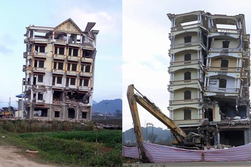 Kết cục bi thảm của "tòa Keangnam giữa đại ngàn Tây Bắc" - 1
Tòa nhà của trùm ma túy Tráng A Tàng đang bị đập bỏ.