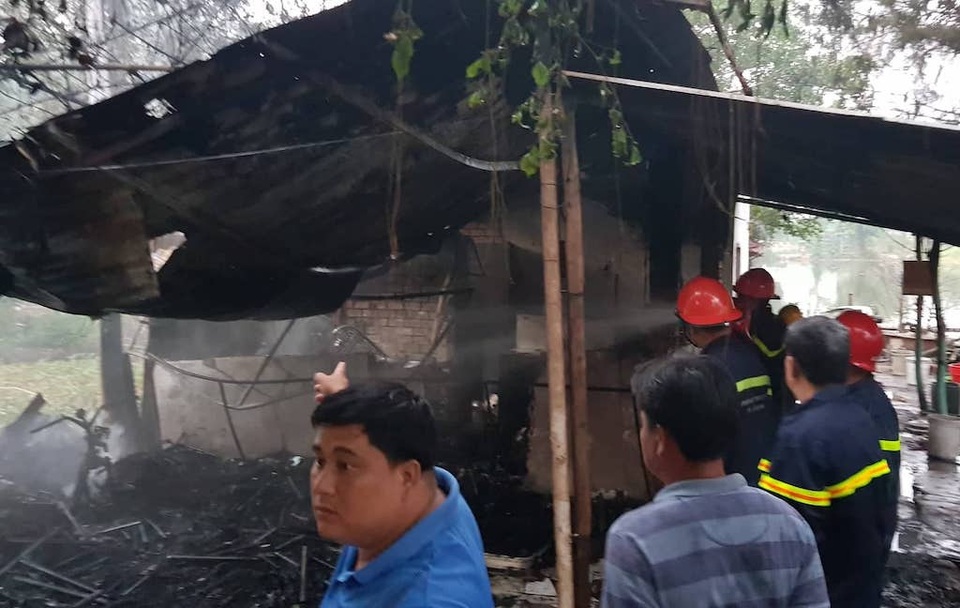 cháy ở khu câu cá giải trí