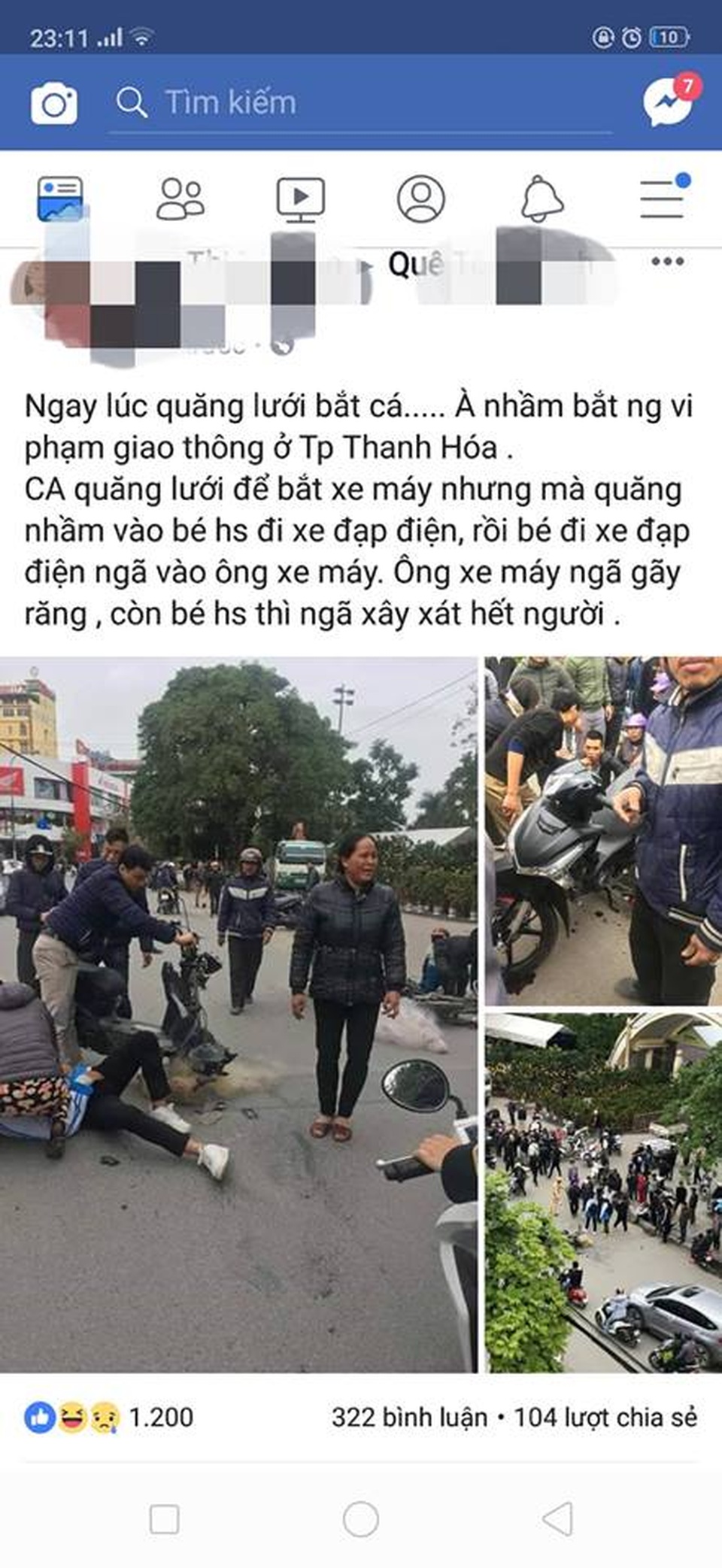 Công an Thanh Hóa bác thông tin CSGT ném bùi nhùi khiến học sinh ngã - 1 Công an Thanh Hóa bác thông tin CSGT ném bùi nhùi khiến học sinh ngã - 1
