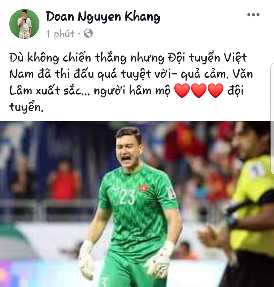 Sao Việt dành nhiều lời khen cho đội tuyển Việt Nam dù không được vào Bán kết - 3 Sao Việt dành nhiều lời khen cho đội tuyển Việt Nam dù không được vào Bán kết - 3