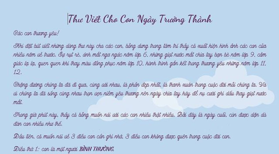 Những bức thư, đề Văn “đốn tim” học trò năm 2018 - 1 Những bức thư, đề Văn “đốn tim” học trò năm 2018 - 1
