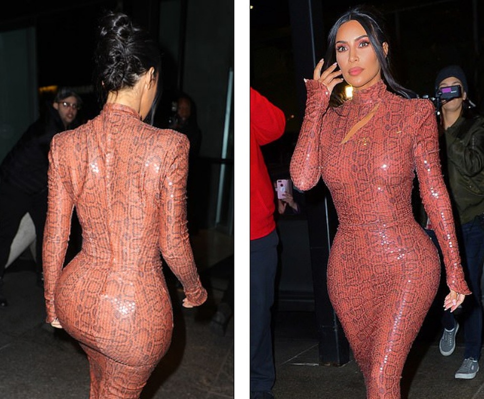 Kim Kardashian lại khoe vòng ba với váy bó sát - 2