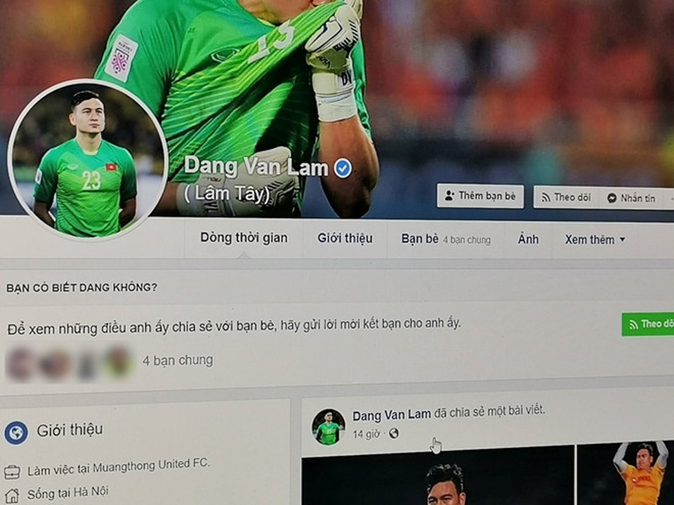 Thủ thành Lâm Tây bị hack Facebook, Instagram, để lộ thông tin nhạy cảm - 1 Thủ thành Lâm Tây bị hack Facebook, Instagram, để lộ thông tin nhạy cảm - 1