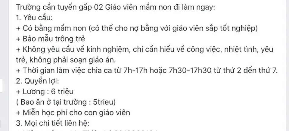 “Nhắm mắt” tuyển cô giáo mầm non - 2 “Nhắm mắt” tuyển cô giáo mầm non - 2