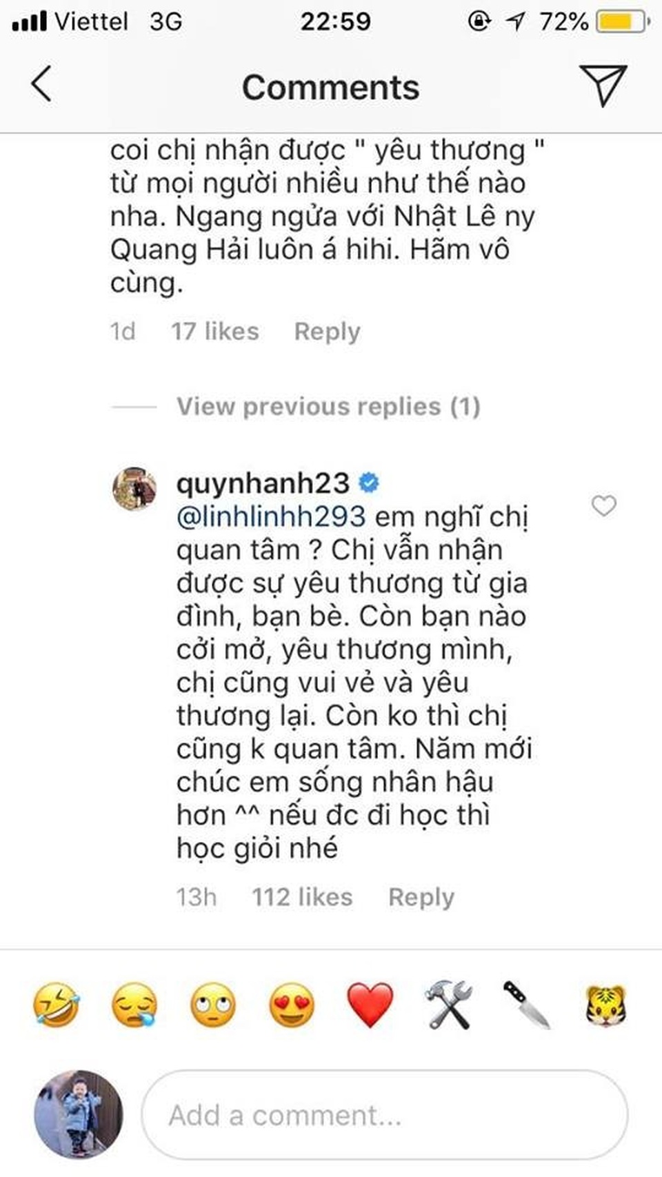 Trận chiến giữa bạn gái cầu thủ Quang Hải, Văn Lâm, Duy Mạnh với anti fans - 5 Trận chiến giữa bạn gái cầu thủ Quang Hải, Văn Lâm, Duy Mạnh với anti fans - 5