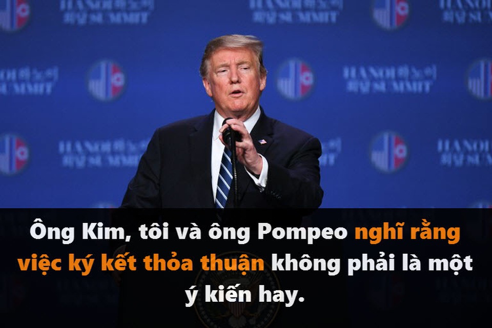 Những phát ngôn đáng chú ý của Tổng thống Trump tại thượng đỉnh ở Hà Nội - 1 Những phát ngôn đáng chú ý của Tổng thống Trump tại thượng đỉnh ở Hà Nội - 1
