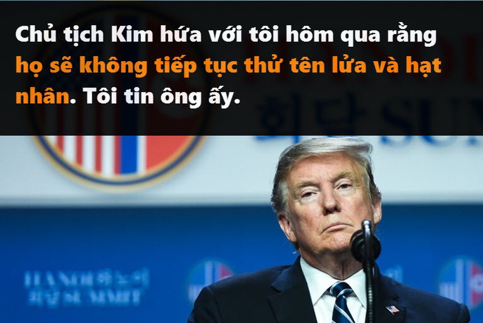 Những phát ngôn đáng chú ý của Tổng thống Trump tại thượng đỉnh ở Hà Nội - 10 Những phát ngôn đáng chú ý của Tổng thống Trump tại thượng đỉnh ở Hà Nội - 10