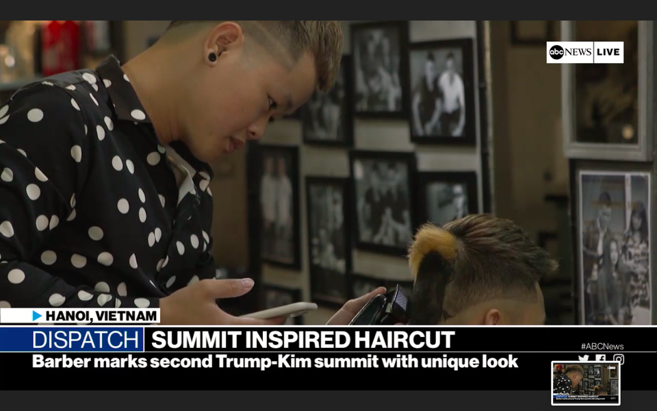 Chàng trai cắt tóc tạo hình Tổng thống Trump lên truyền hình ABC của Mỹ - 1