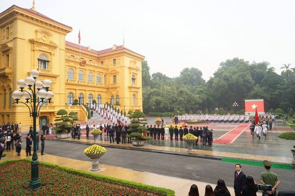 Lễ đón chính thức Chủ tịch Triều Tiên Kim Jong-un tại Phủ Chủ tịch - 14 Lễ đón chính thức Chủ tịch Triều Tiên Kim Jong-un tại Phủ Chủ tịch - 14