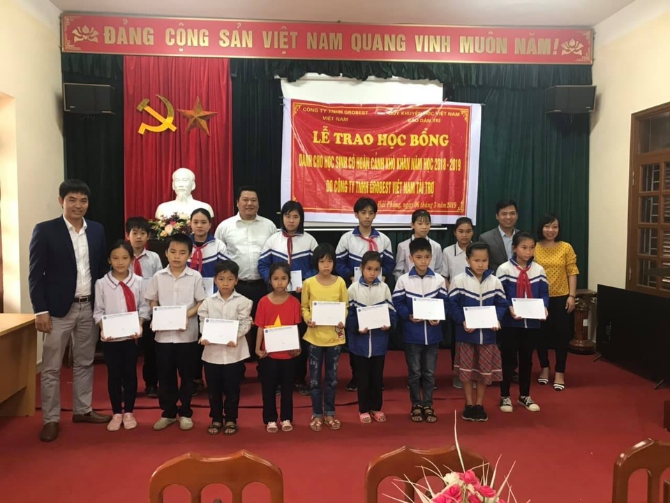 50 suất học bổng Grobest Việt Nam đến với học sinh nghèo Hải Phòng - 1 50 suất học bổng Grobest Việt Nam đến với học sinh nghèo Hải Phòng - 1