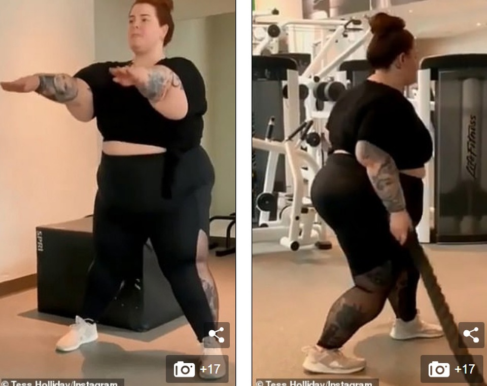Người mẫu ngoại cỡ Tess Holliday khoe ảnh tập gym chăm chỉ - 2 Người mẫu ngoại cỡ Tess Holliday khoe ảnh tập gym chăm chỉ - 2