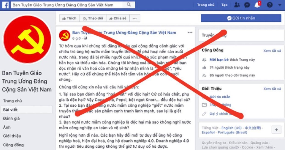 Ban Tuyên giáo Trung ương bị giả mạo tài khoản Facebook - 1 Ban Tuyên giáo Trung ương bị giả mạo tài khoản Facebook - 1
